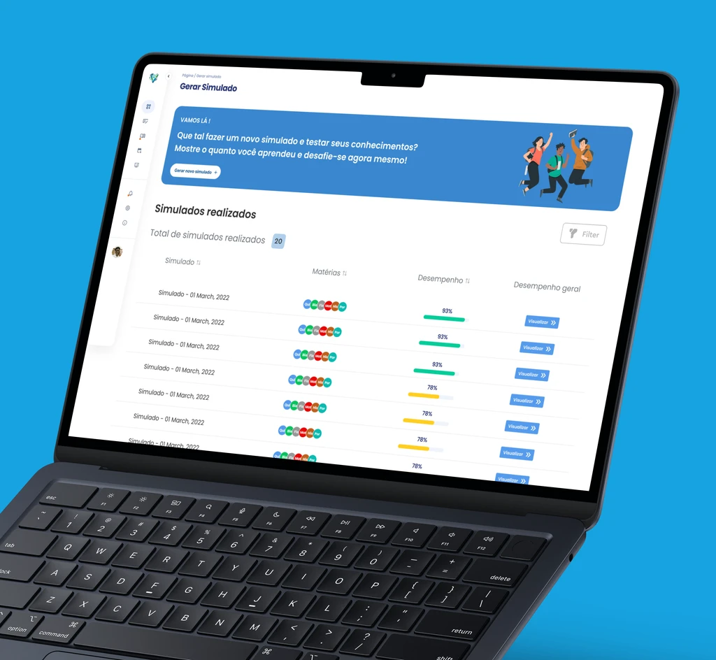 Plataforma de simulados VESTMENTOR